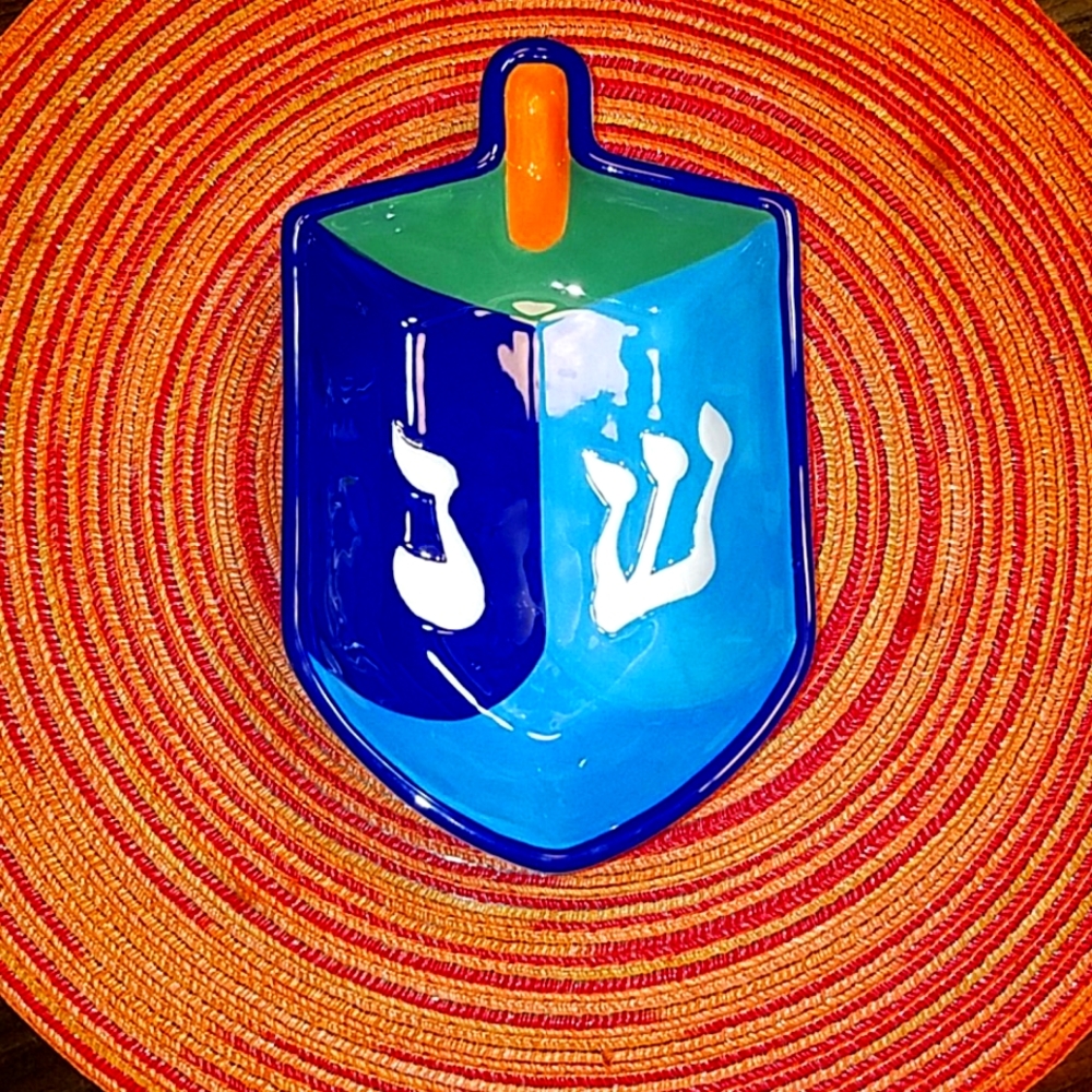 Dreidel candy dish.
